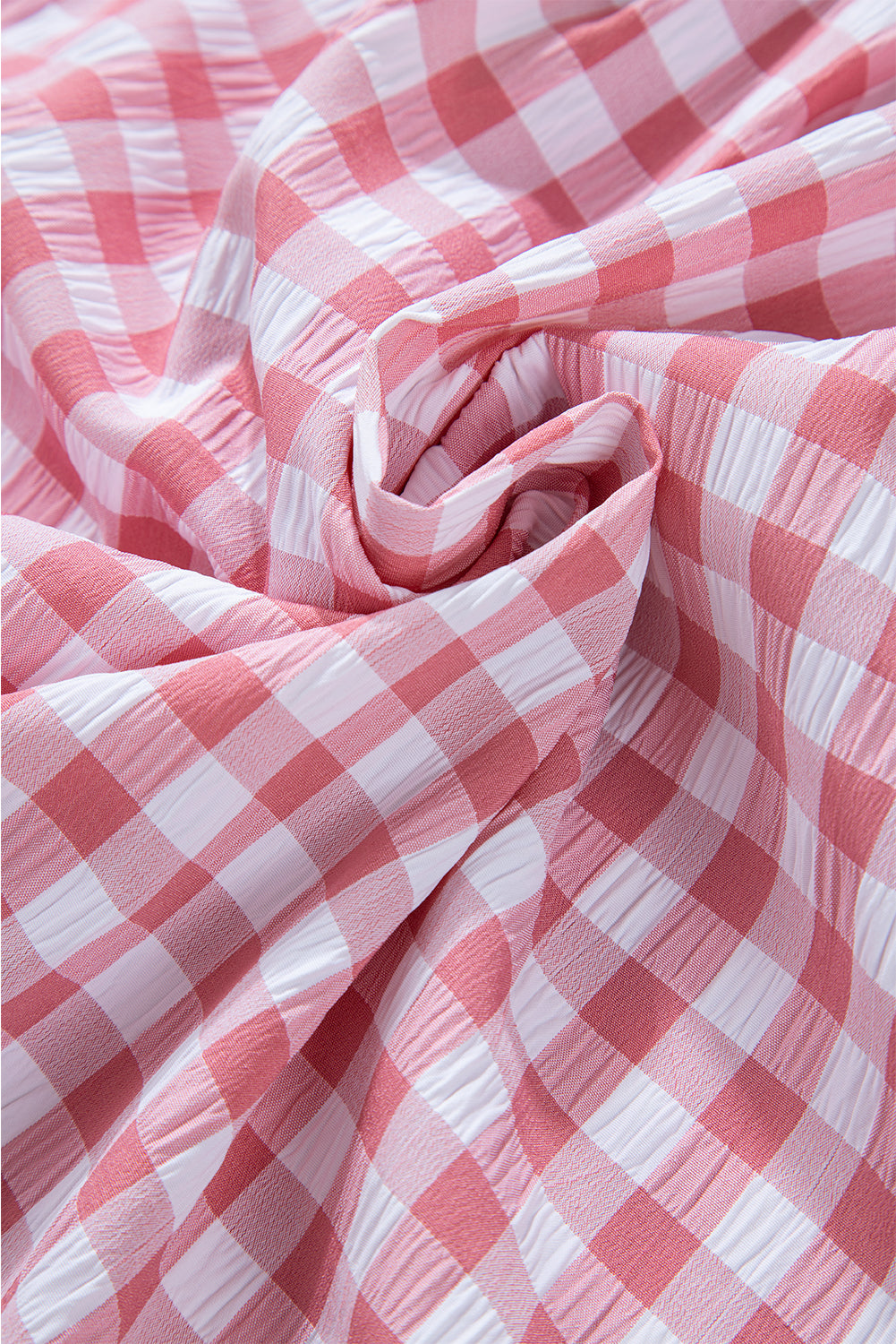 Pink Gingham Print Shirt