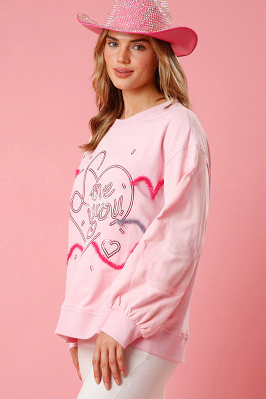 Pink Sequin Sweatshirt