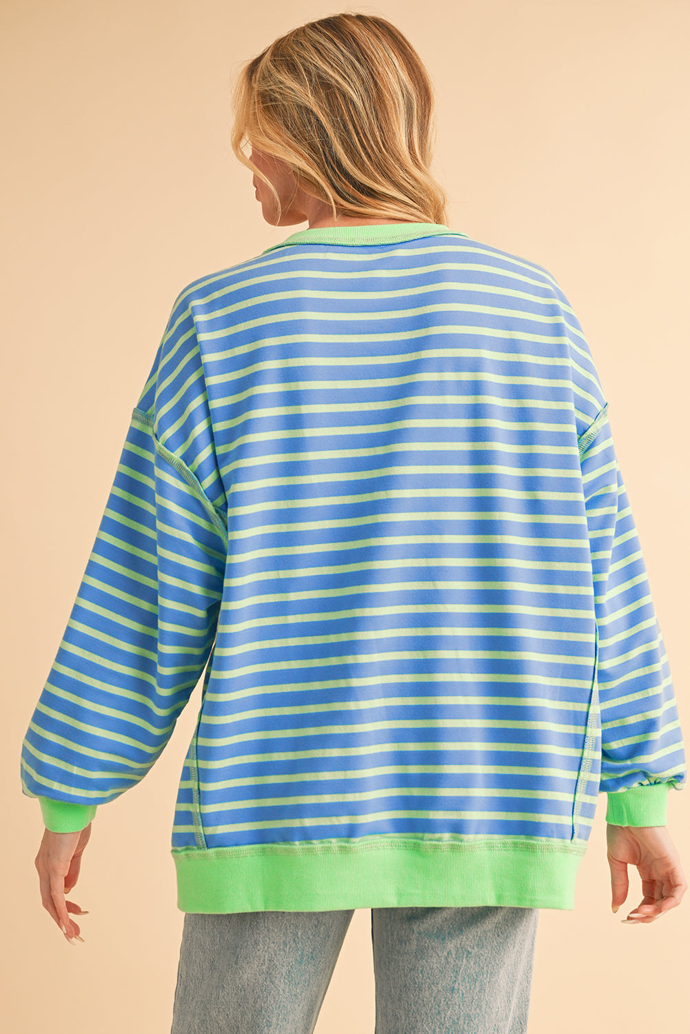 Sky Blue Striped Sweatshirt