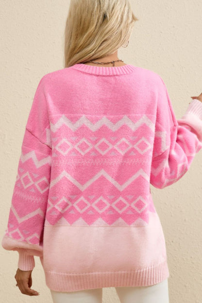 Geometric Print Sweater