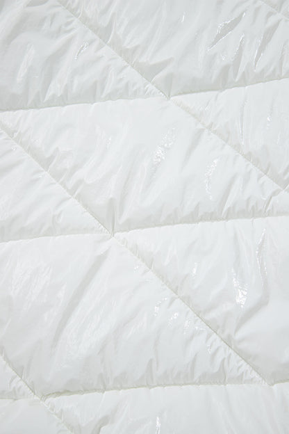 White Quilted Puffer Coat