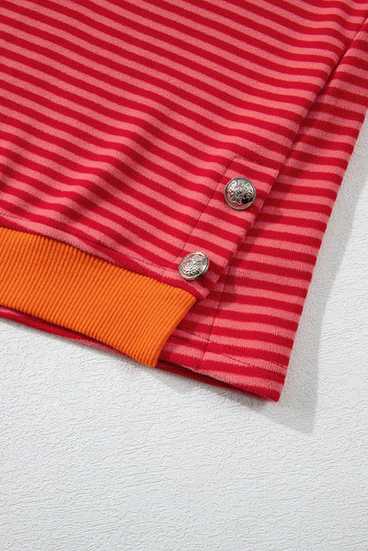 Tomato Red Striped Top