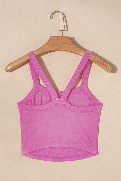 Athletic Ribbed Cropped Cami Top