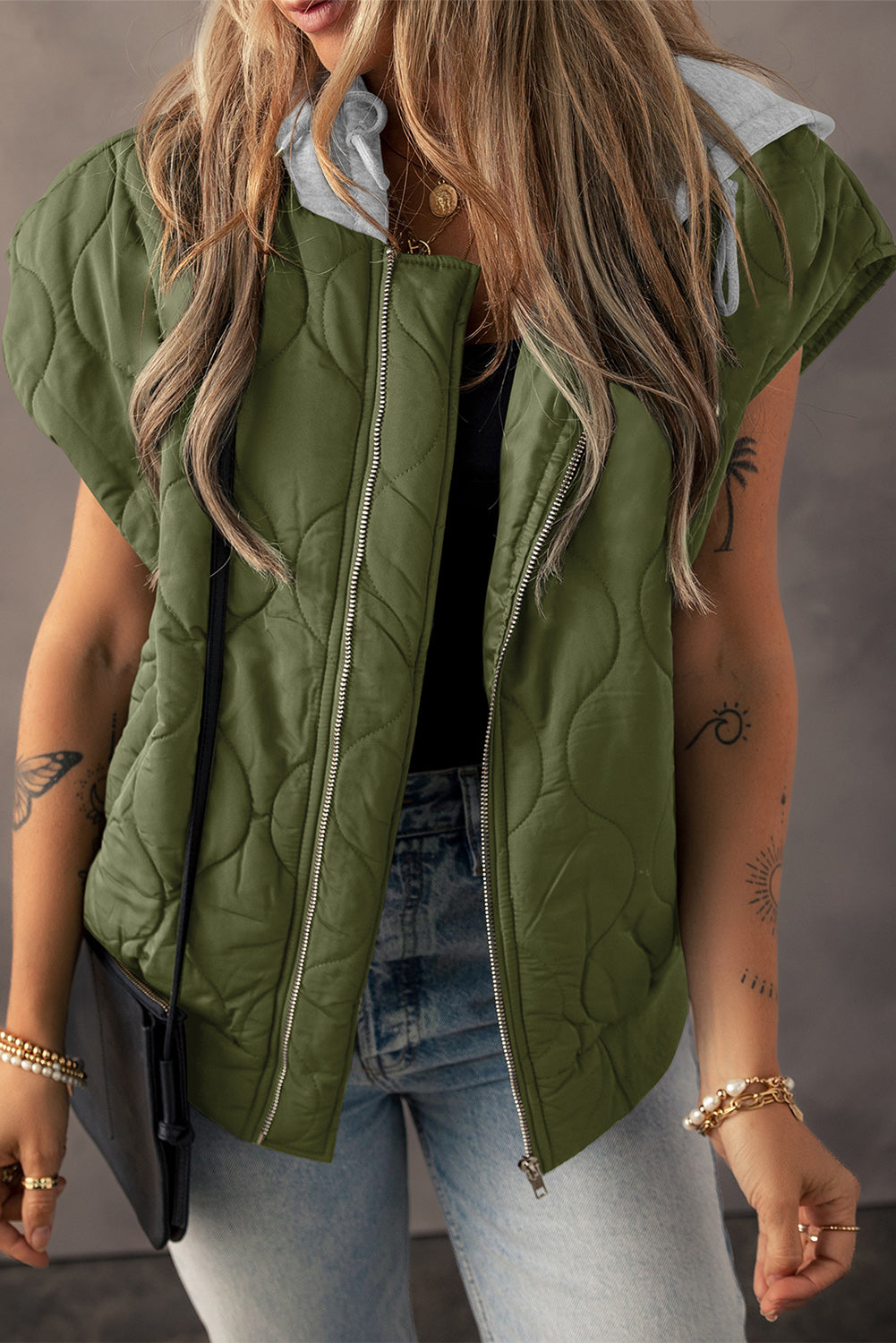 Quilted Hooded Puffer Vest