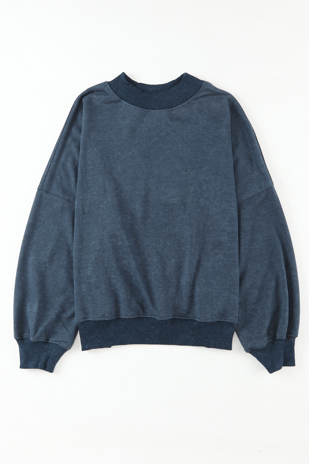 Plain Drop Shoulder Crew Neck Pullover Sweatshirt