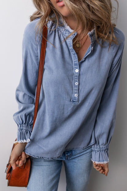 Sky Blue Denim Top