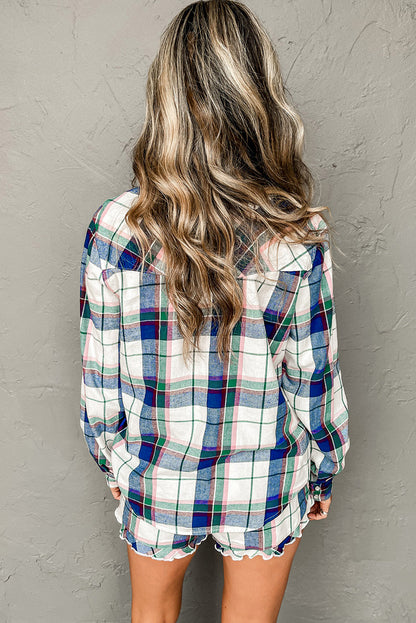 Blue Plaid Pajama Set