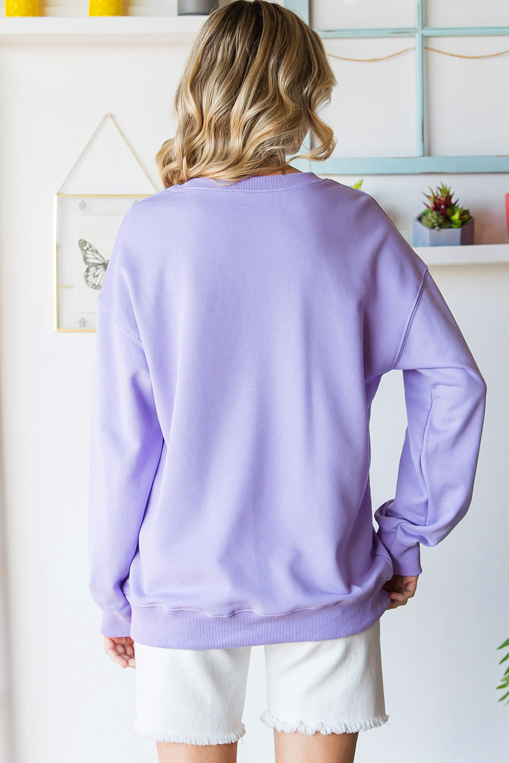 Purple Casual Sweatshirt