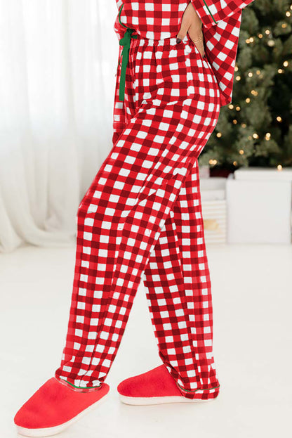 Fiery Red Plaid Pajama Set