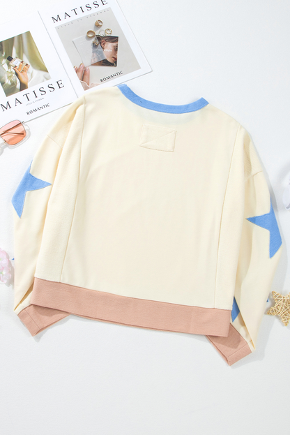 Beige Graphic Sweatshirt