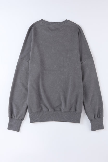 Gray Plain Oversized Sweatshirt