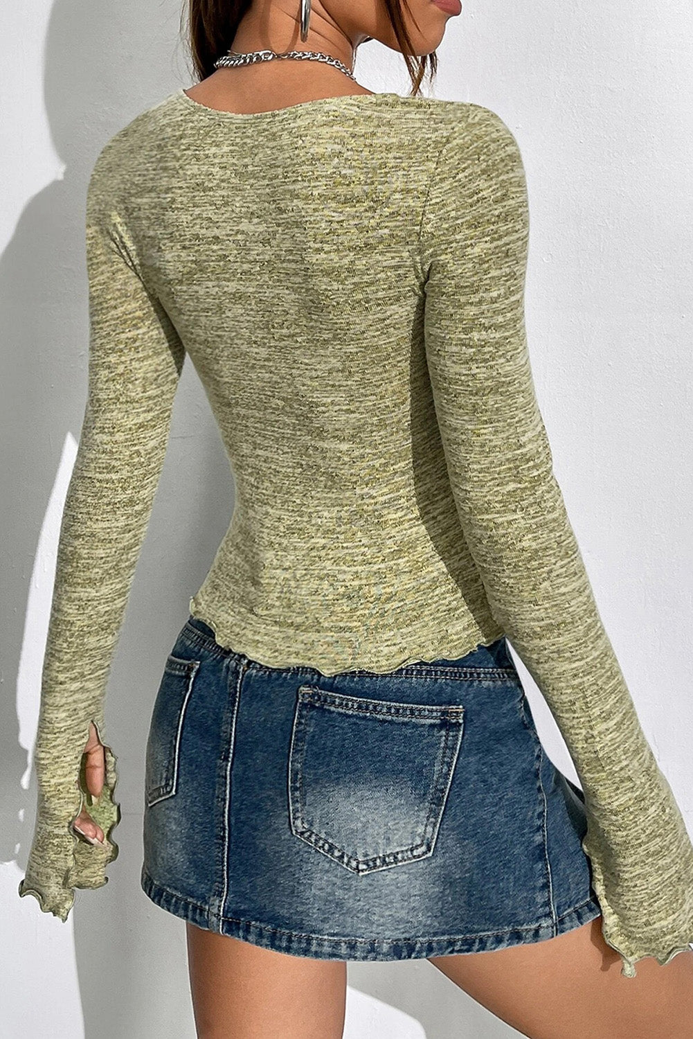 Green Sweetheart Knit Top