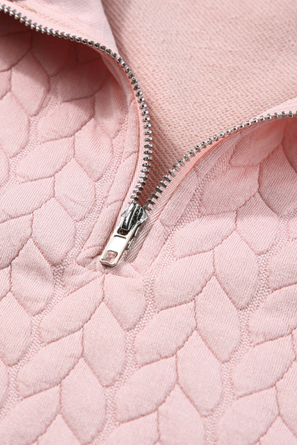 Pink Quilted Sweatshirt