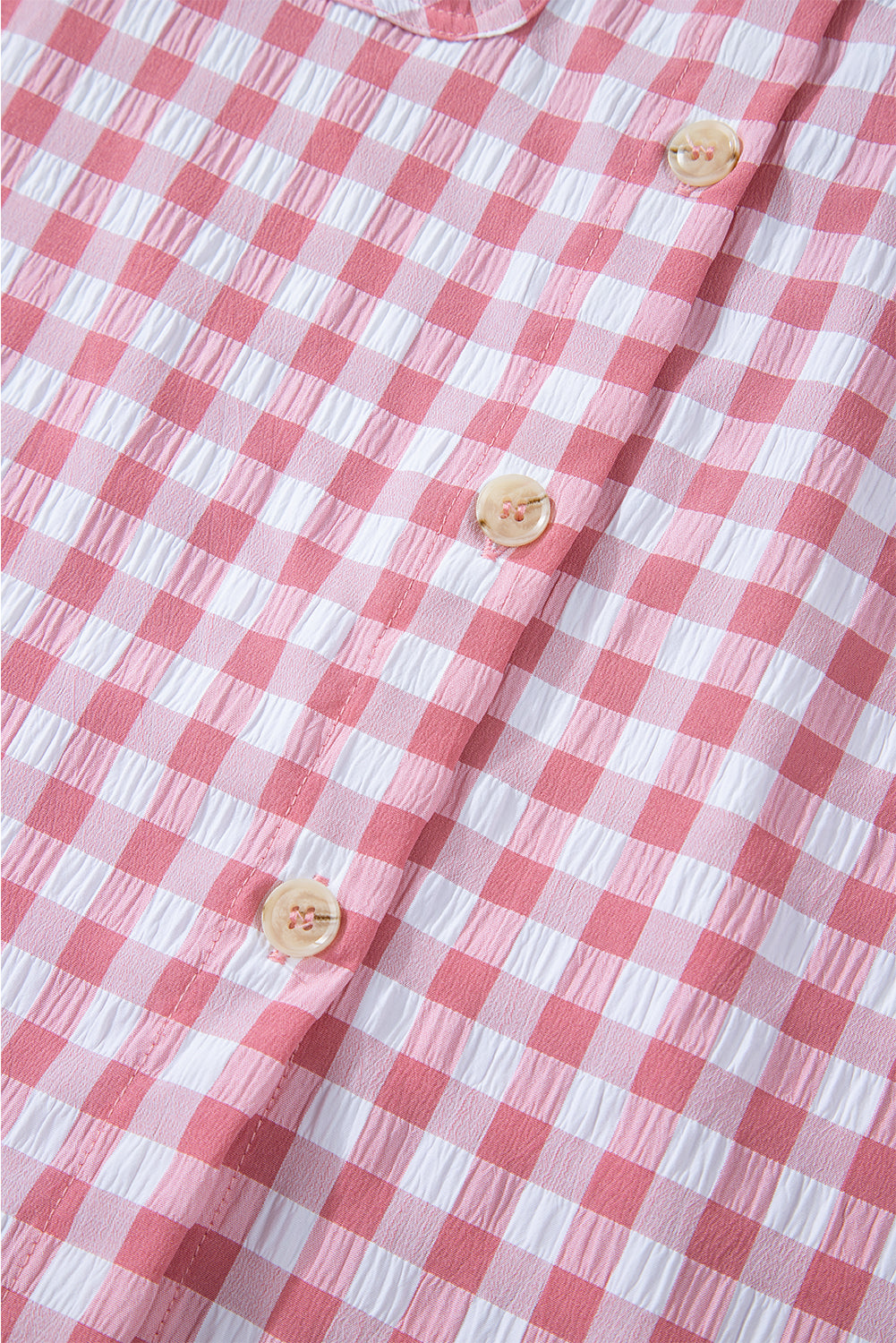 Pink Gingham Print Shirt