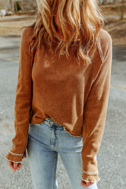 Brown Long Sleeve Top