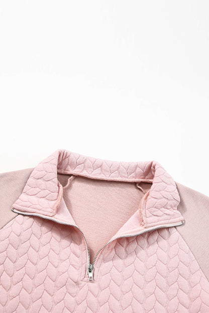 Pink Quilted Sweatshirt