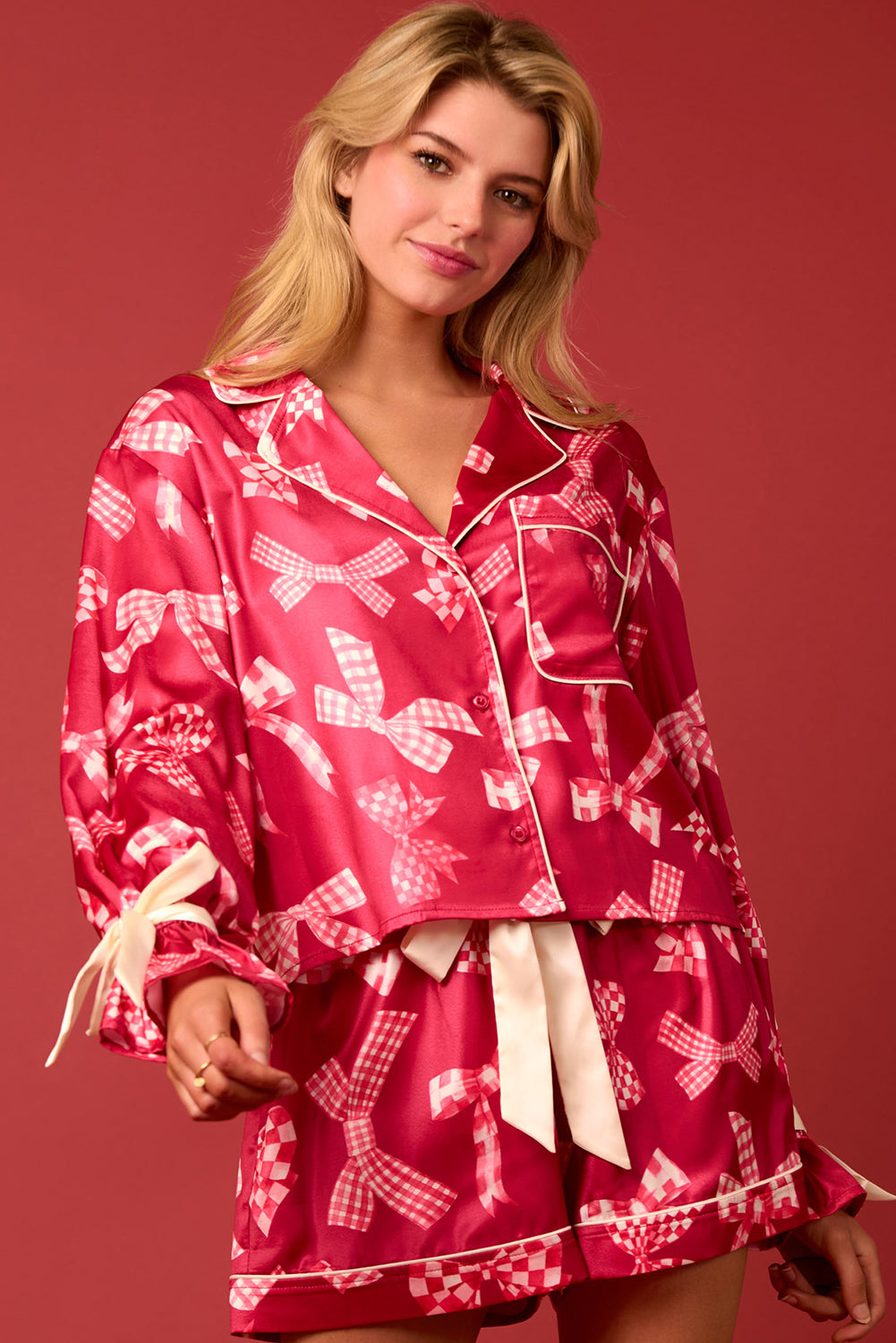 Red Bow Pajama Set