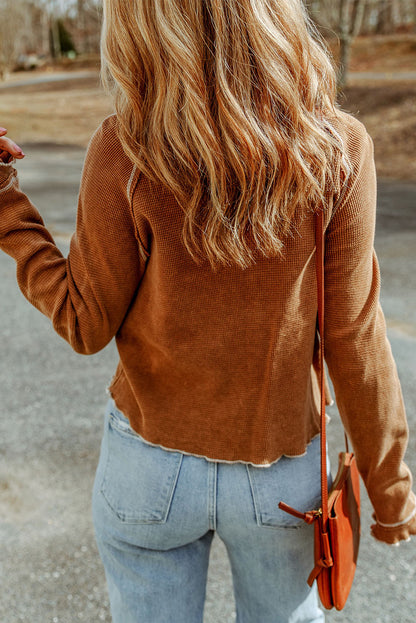 Brown Long Sleeve Top