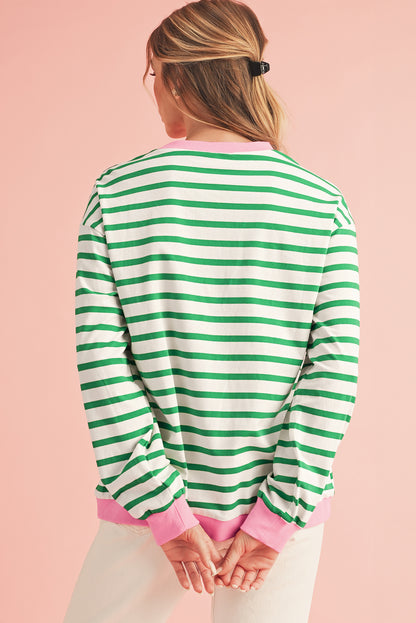 Bright Green Striped Top