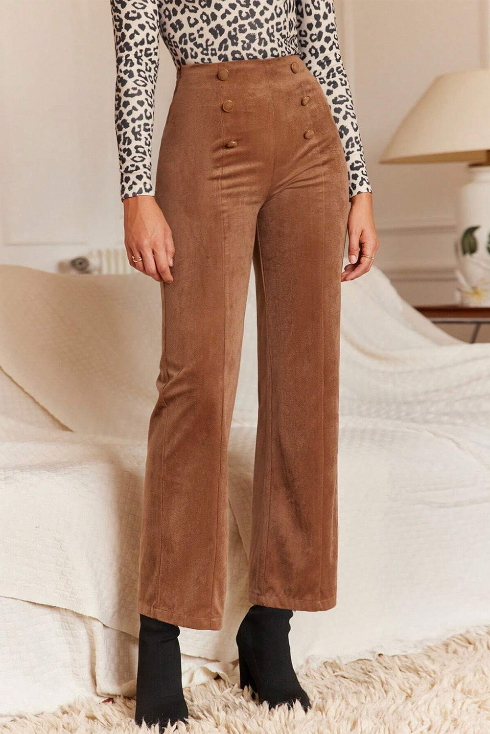 Chestnut Color Straight Pants