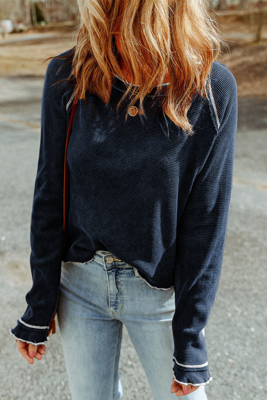 Blue Long Sleeve Top