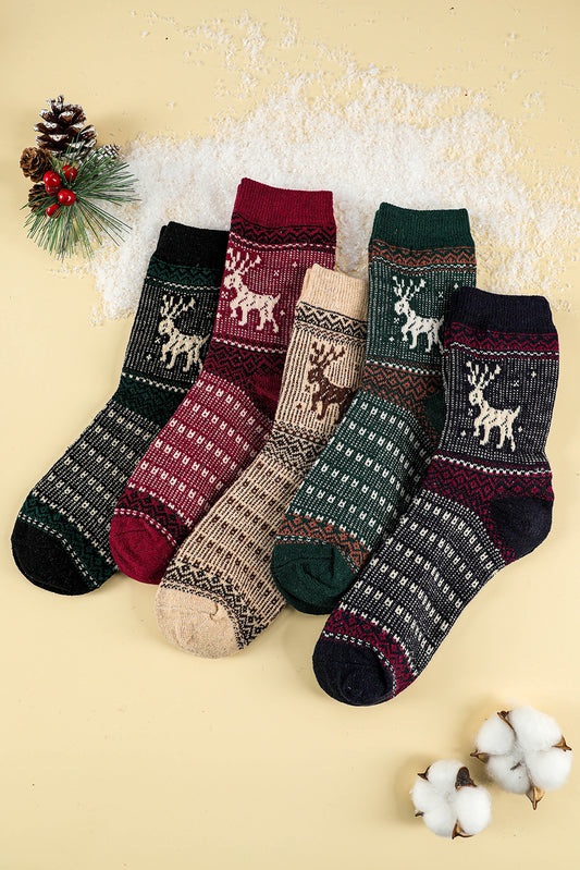 Blackish Green Christmas Socks