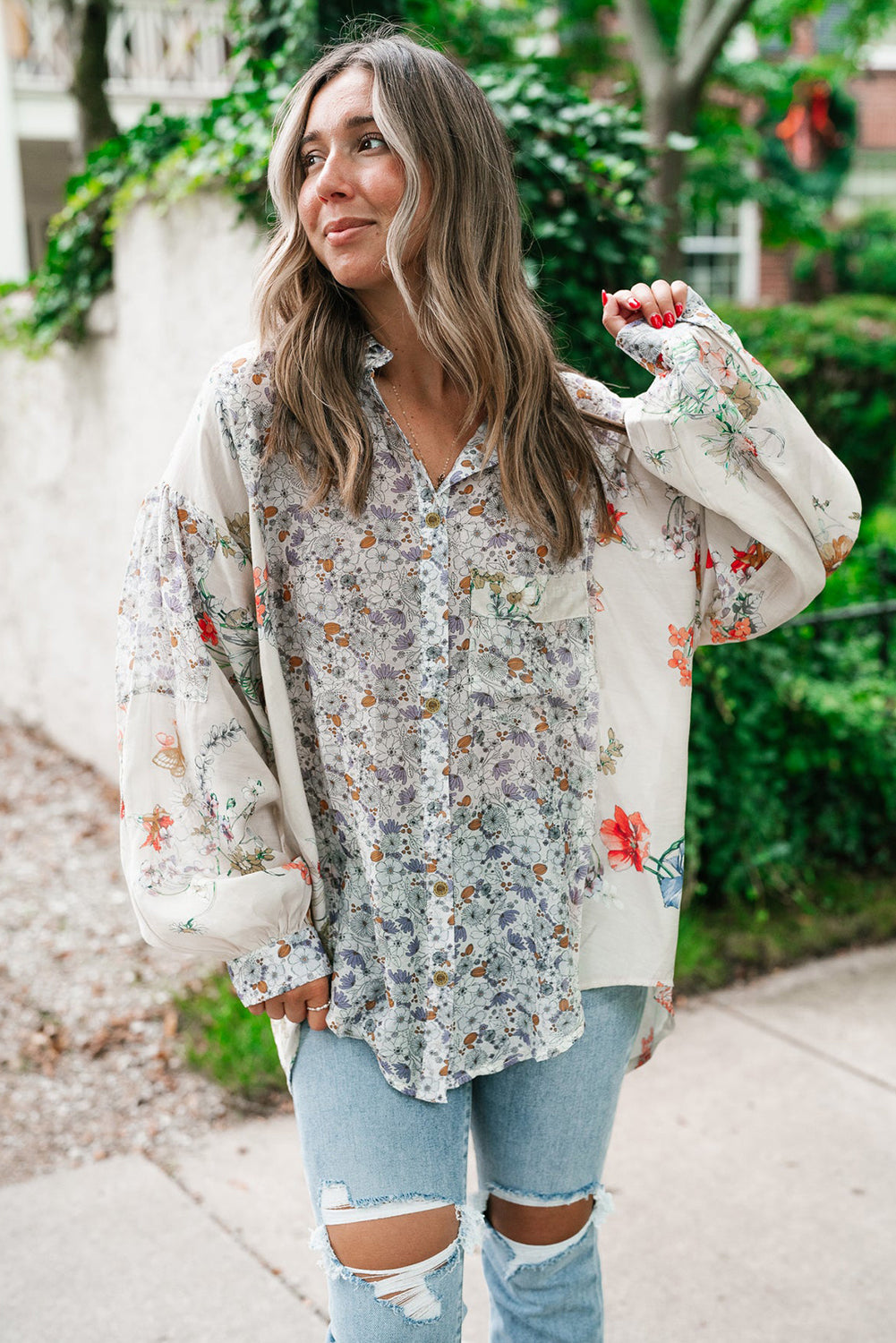 Boho Floral Loose Shirt