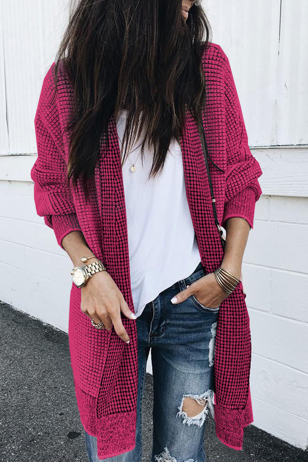 Rose Knit Long Cardigan