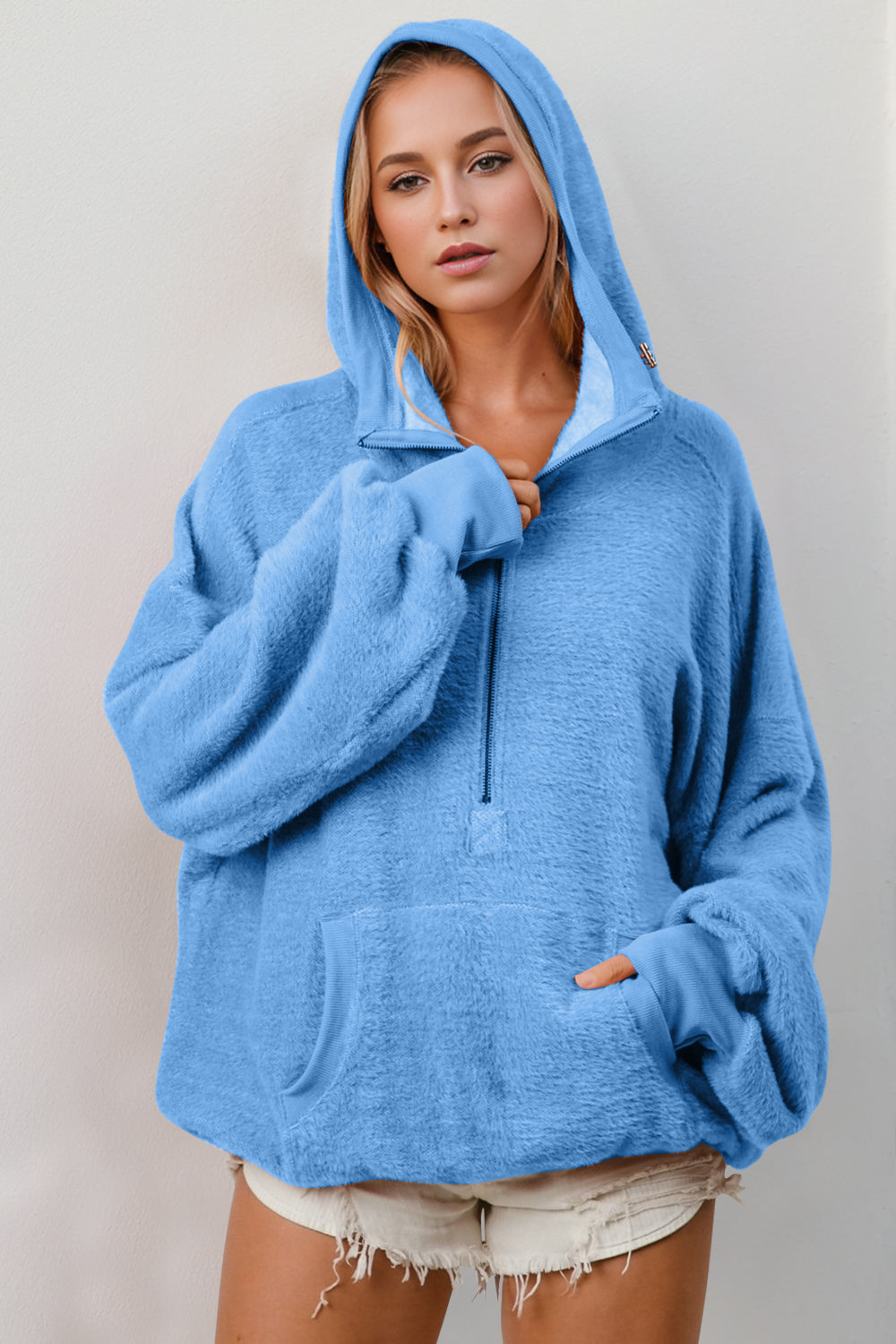 Double Take Hoodie with Kangaroo Pocket