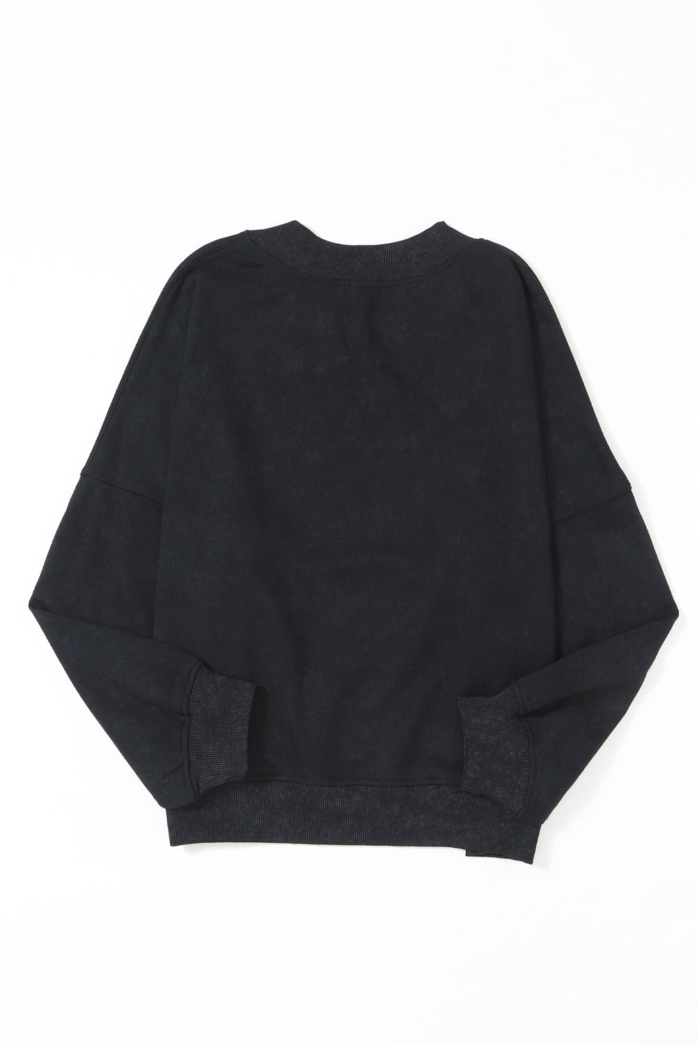 Plain Drop Shoulder Crew Neck Pullover Sweatshirt