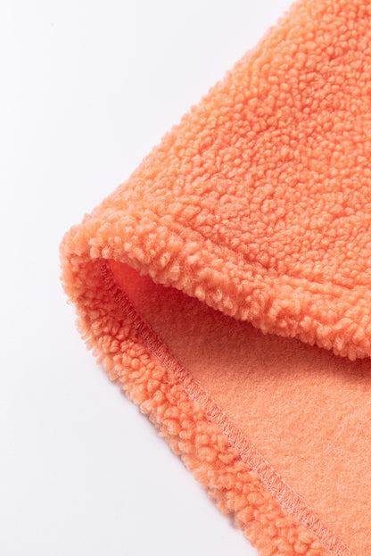 Orange Colorblock Sherpa Sweatshirt