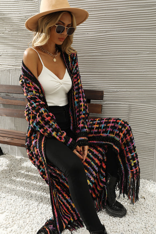 Black Long Knit Cardigan