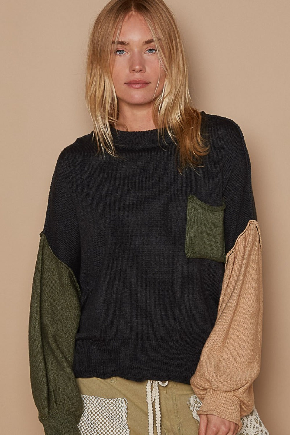 POL Roll Hem Sweater