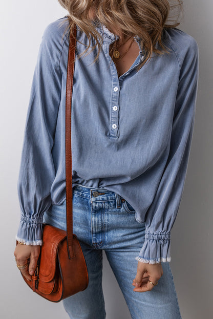 Sky Blue Denim Top