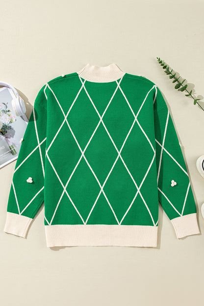 Green High Neck Sweater