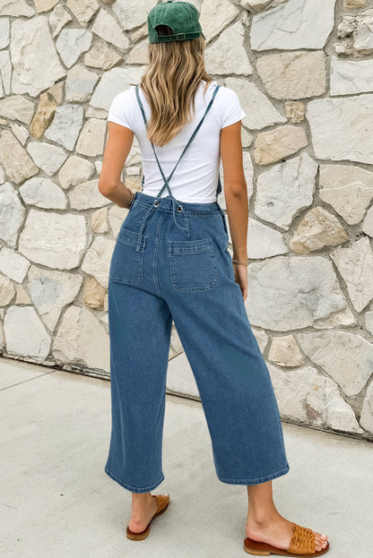 Dusk Blue Casual Denim Overalls