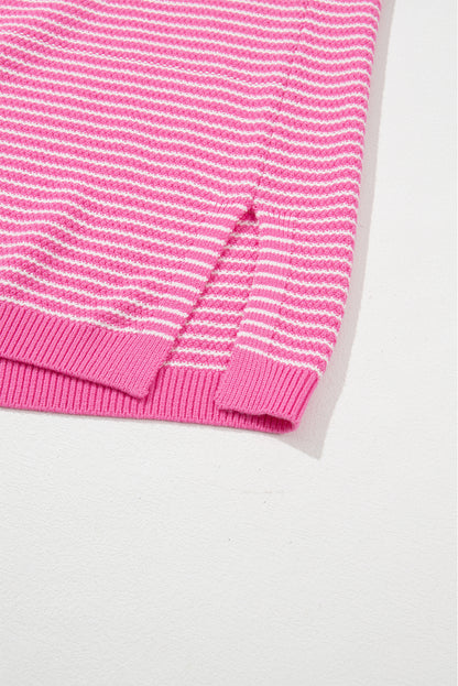 Pink Striped Knitted Sweater