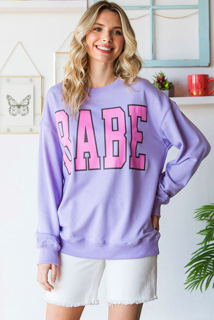 Purple Casual Sweatshirt