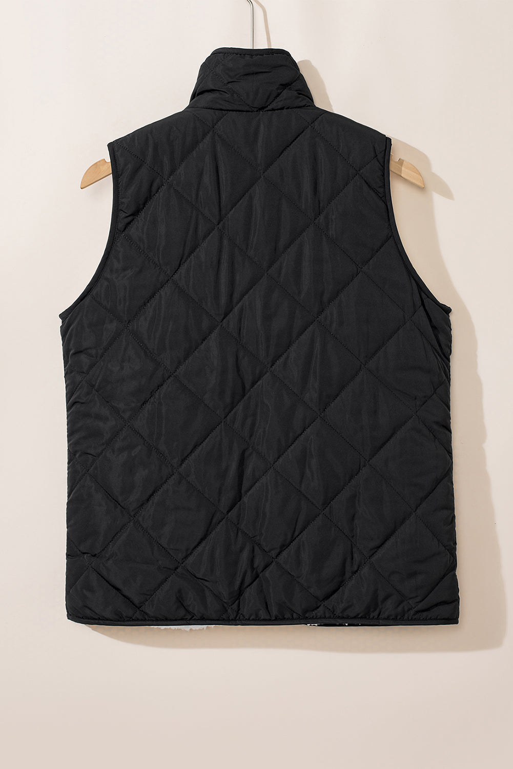 Zip Up Fleece Lined Quilted Vest Coat