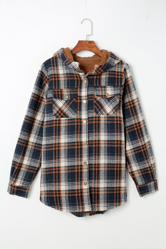 Sherpa Lined Hooded Flannel Jacket