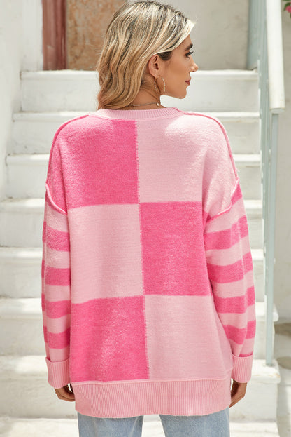 Pink Checkered Sweater