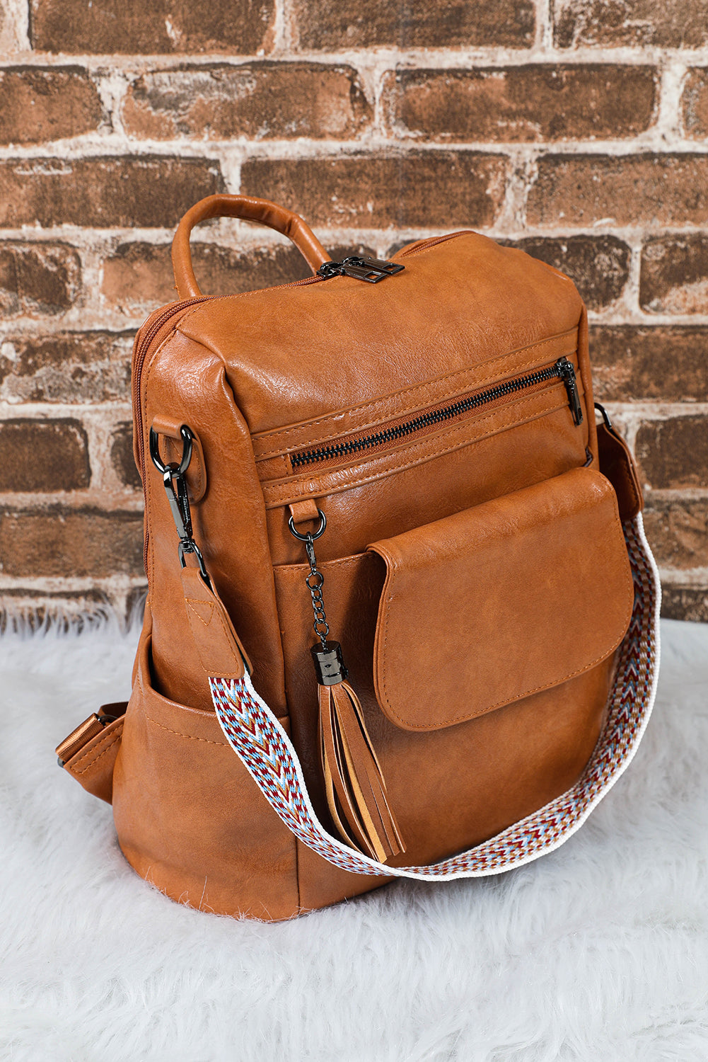 Brown Retro Large Capacity Backpack