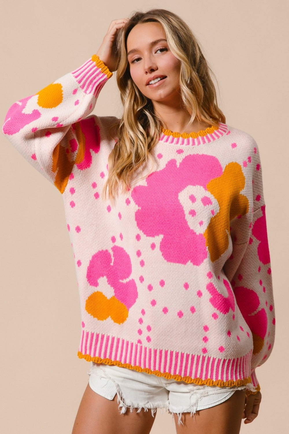 BiBi Flower Pattern Sweater