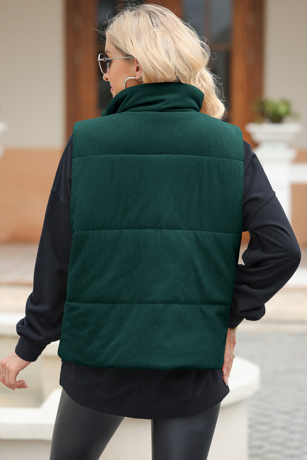 Jungle Green Corduroy Vest Coat