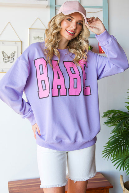 Purple Casual Sweatshirt