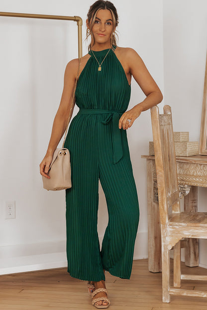 Green Elegant Wide Leg Jumpsuit