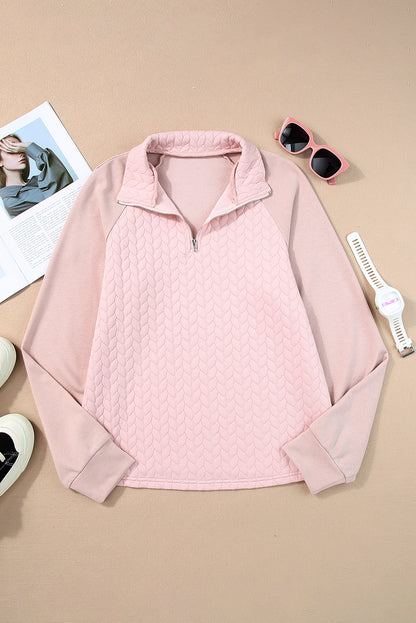 Pink Quilted Sweatshirt