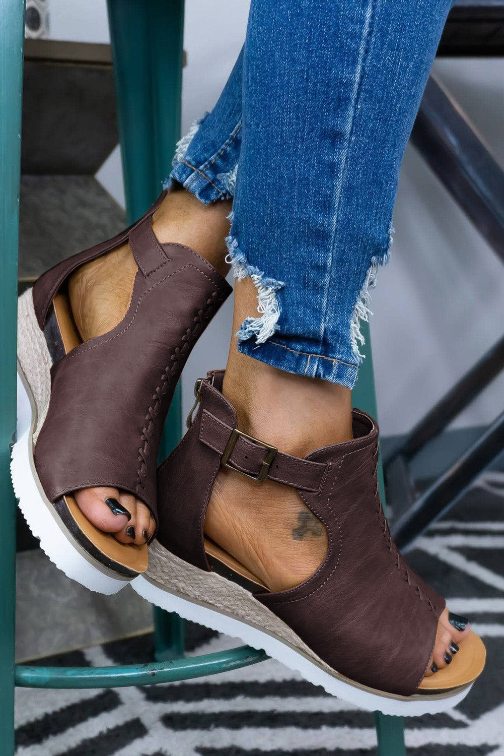 Buckle Strap Platform Sandals