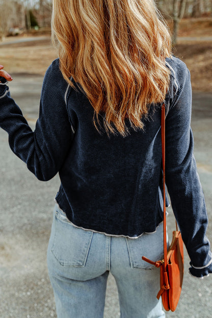 Blue Long Sleeve Top