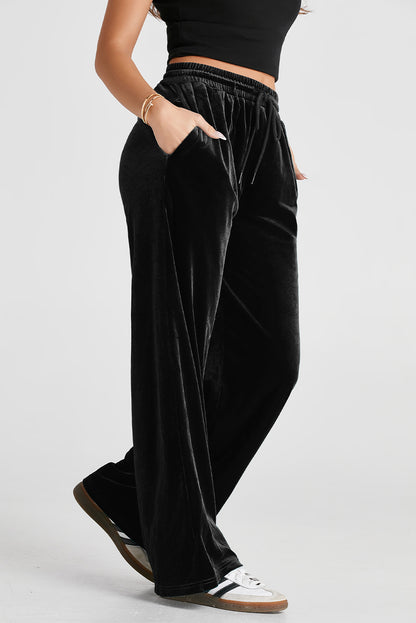 Velvet Wide Leg Pants